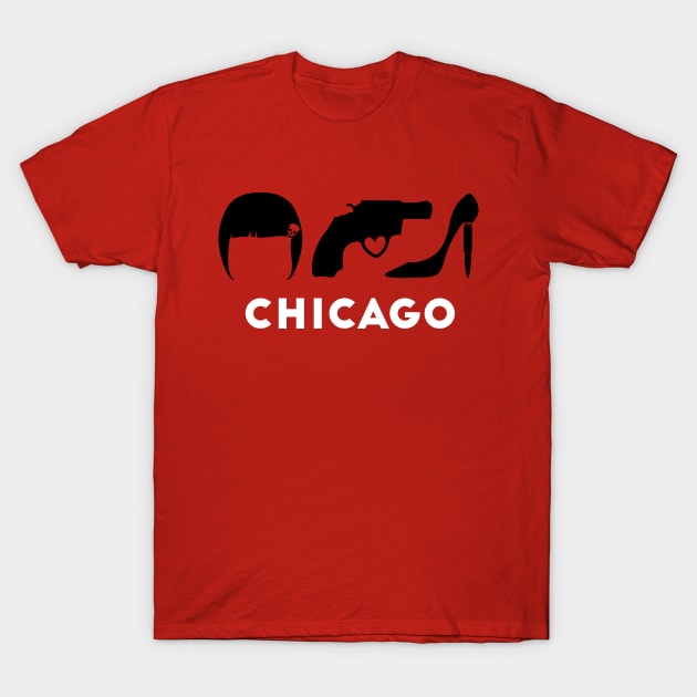Chicago Minimalist Icons (Dark) T-Shirt by dcmjs